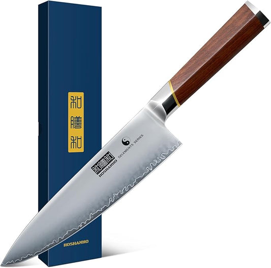 Chef Knife 8 Inch, Japanese High Carbon Steel Kitchen Knife Ultra Sharp Cooking Knife, Professional Chef's Knife with Ergonomic Red Sandalawood Handle