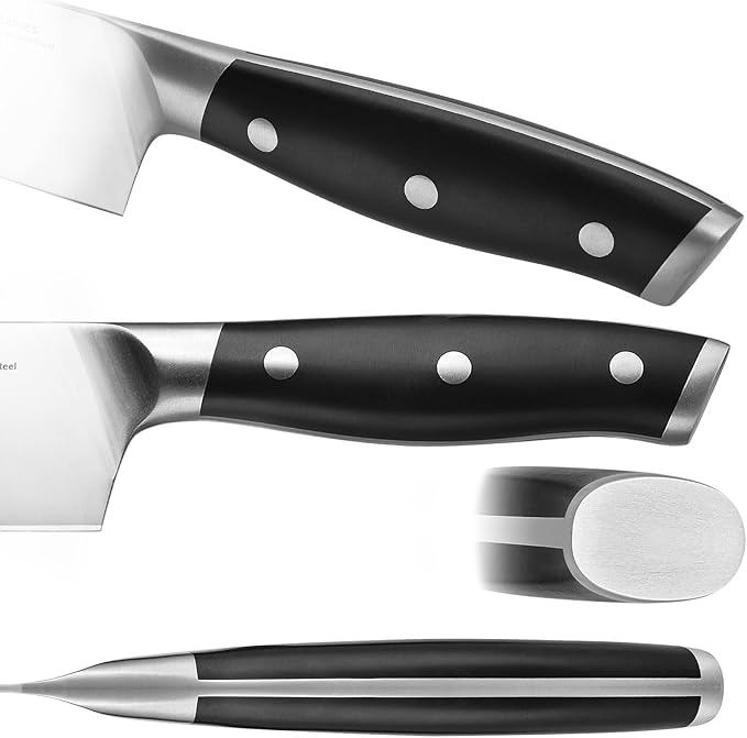 Stahl 3.5 inch Paring Knife High Carbon Exclusive German Steel Fruit Knife, Small Kitchen Knife with Ergonomic Handle (Black)