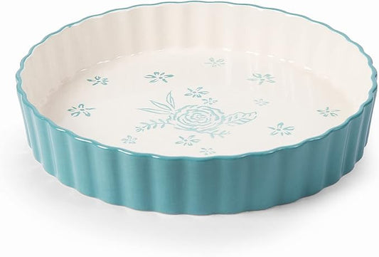 Wisenvoy Pie Pan Tart Pan Quiche Ceramic Pie Dish Pie Plate Tart Pans 9 inch Deep Dish Pie Pan Quiche Pan