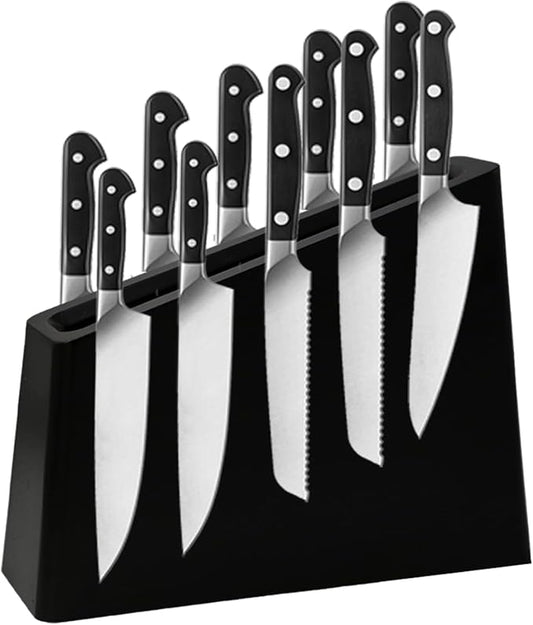Uniharpa Black Magnetic Knife Block Holder Rack Wooden Block Magnetic Stands with Strong Enhanced Magnets Multifunctional Storage Knife Holder
