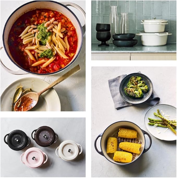 Vermicular Oven Pot | Non-Toxic Enameled Cast Iron Pot | 14cm (0.9 Qt) | Oven-safe | Induction-compatible | Dutch Oven | Made in Japan | Serves 1 | Pearl Brown