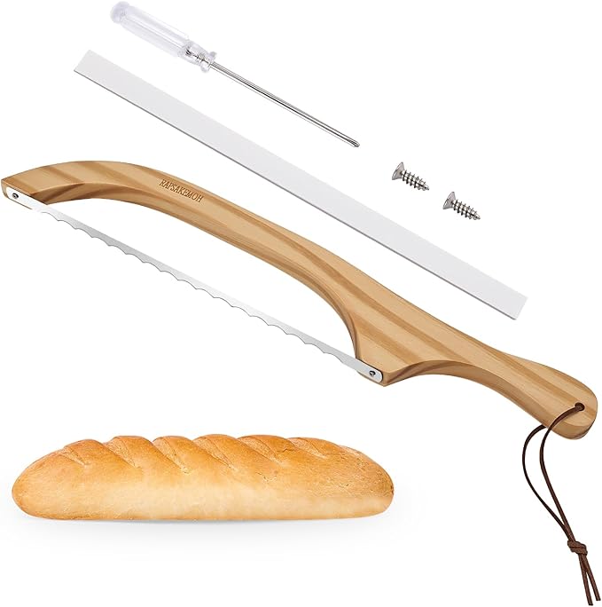 Sourdough bread knife, Bread slicer for homemade bread,15.7" Serrated, Bow Design, Easy Cutting, Suitable for More Foods