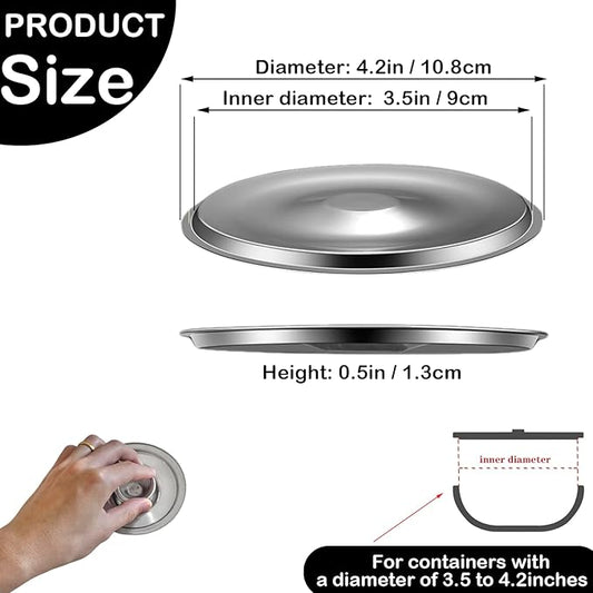 4 Inch Universal Pan Lid, 2Pcs Stainless Steel Bowl Cover, Small Pot Lid Milk Cookware Lid Replacement Accessories, 10cm