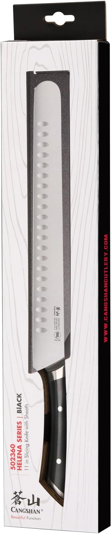 Cangshan HELENA Series 11-Inch Slicing/Carving Knife, Forged German Steel, Black, 502360