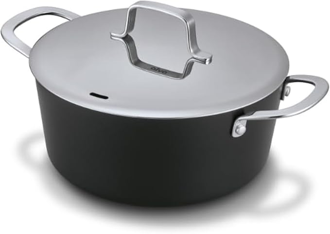 Alva Maestro Nonstick Ceramic Stock Pot with Lid 4.5Qt. - Easy to Clean, Oven Safe and Made without PFAS, PFOA & PTFE - Induction and All Stovetop Compatible with Even Heat Distribution