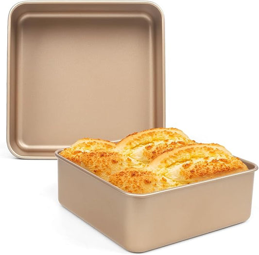 Brownie Pan, 2 Pack Square Baking Pan Square Cake Pan Non Stick Baking Pans, Small Baking Pans Deep Baking Pan For Toaster Oven, Bakeware For Cakes, Cookies & Breads (7 Inches)