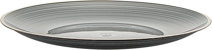 Restaurantware Plastic Plates 20 Pcs 7.25" Gold Rimmed Disposable Plates Heavy-Duty Black Translucent Rippled Plastic Dinner Servers for Party, Weddings, Salads, Desserts, and Appetizers