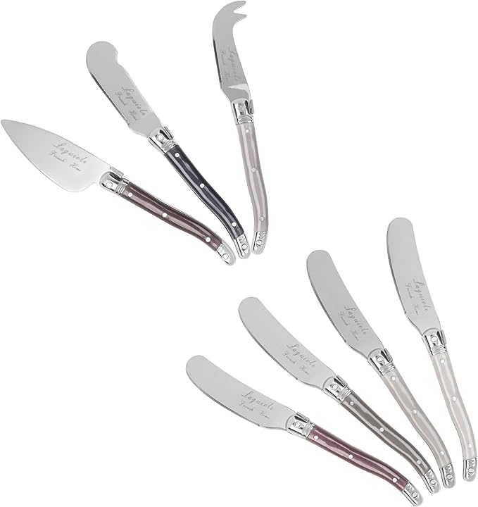 French Home 7 Piece Laguiole Sm Cheese Knives and Spreaders - Warm Spice