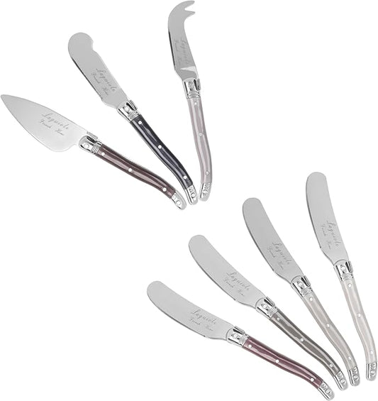 French Home 7 Piece Laguiole Sm Cheese Knives and Spreaders - Warm Spice