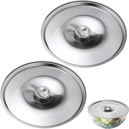Stainless Steel Cover Bowl 7.1in Universal Lid for Pots Pans and Skillet, Small Frying Pan Lid with Handle for Pot Lid, 18cm