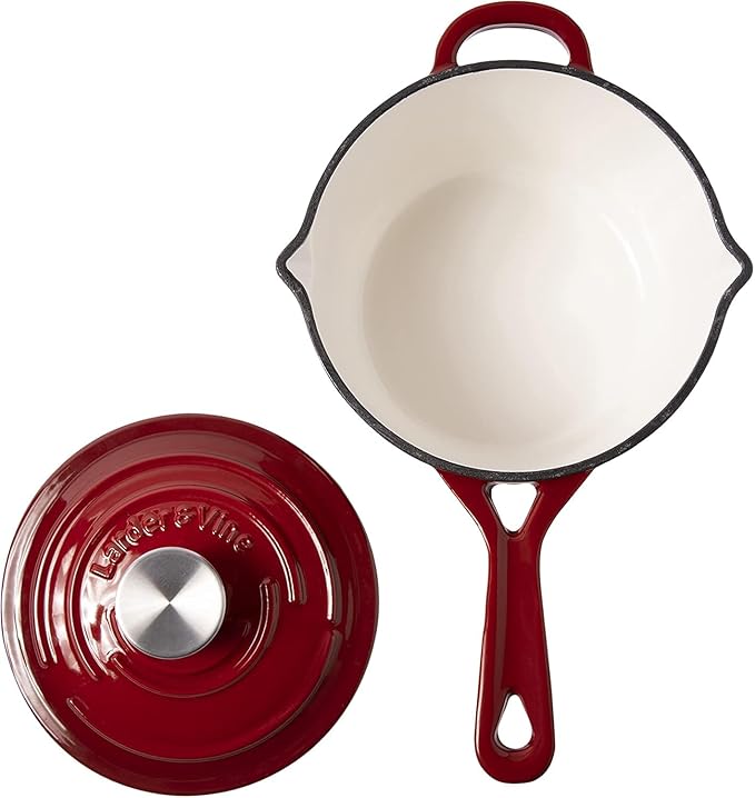 Larder & Vine 21 Piece Cookware Set (Cabernet) | Dutch Oven, Utensil Set, Saucepan, Skillet, and Trivets