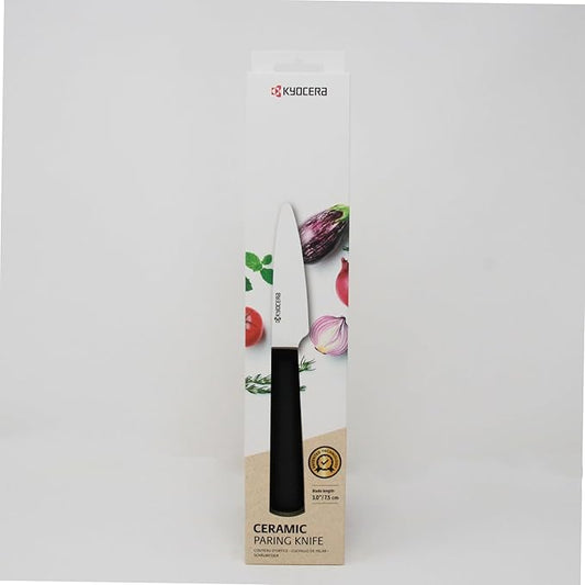KYOCERA INNOVATIONwhite 3" Ceramic Paring Knife - White Z212 Blade with Non-Slip Black Handle