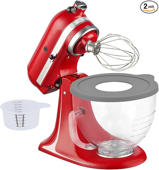 2 Pack Glass Bowl Covers for KitchenAid 5 Quart Tilt-Head Stand Mixers Bowl Covers Lid