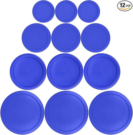 1, 2, 4 & 7 Cup Blue Replacement Lids/Covers for Pyrex, Anchor Hocking & KlareWare Storage Bowls *Lids Only Glass Container Not Included* (12 Pack *Three of Each Size*)