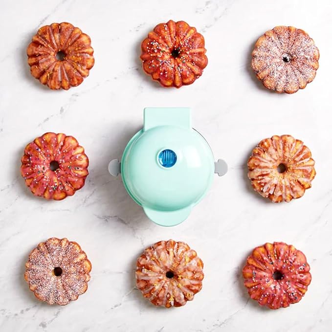 Mini Cake Maker Electric Cake Maker, Double Side Quick Heating for Breakfast, Parties, Non-stick Surface Easy to Clean, Azure Blue