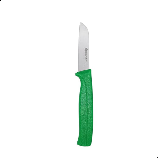 Paring Knife - MATTSTONE HILL 3 Inch Flat Edge Peeling Knife, For Cutting, Peeling and Paring Fruits and Vegetables, Premium Stainless Steel Blade, Green Handle