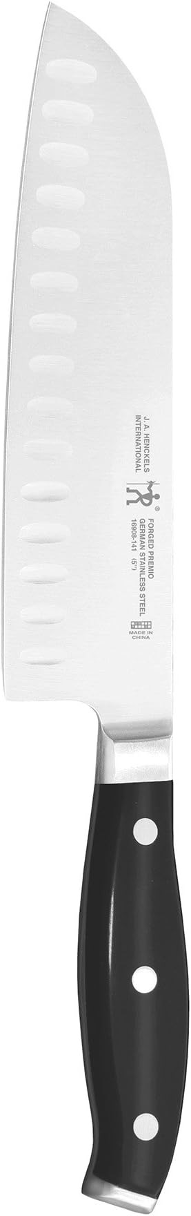 Henckels Forged Premio Hollow Edge Santoku Knife, 5 inch, Black/Stainless Steel