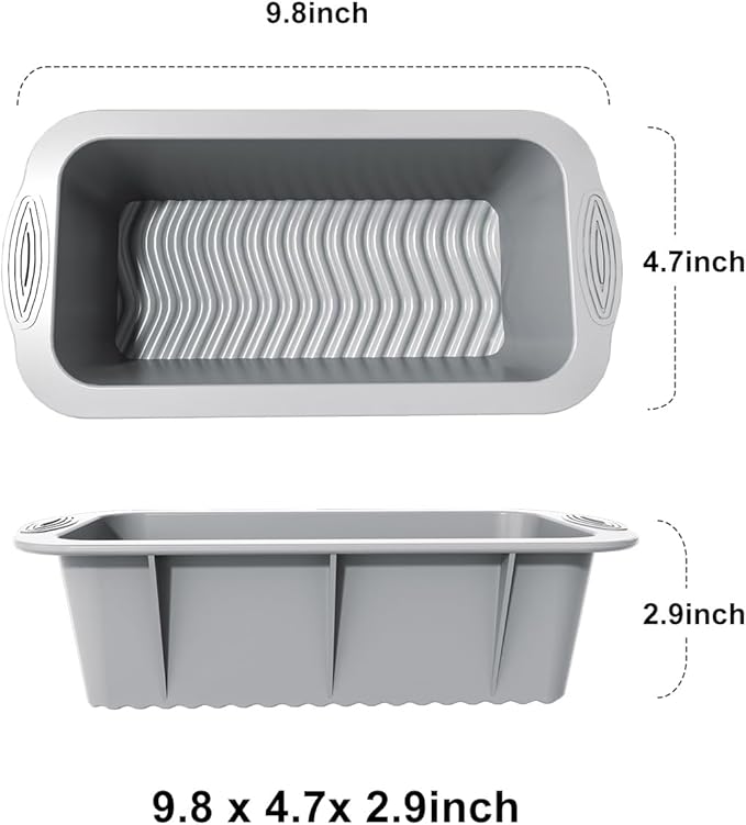 saphe Silicone Bread Loaf Pan, Heat resistant bread pan,Non-Stick Baking Mold Pans for Loaf, Bread, Cake, cheese cake, 3 packs