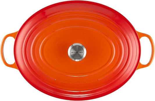 Le Creuset Enameled Cast Iron Signature Oval Dutch Oven, 15.5qt., Flame
