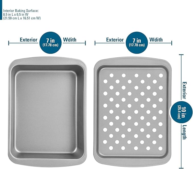 Ovenstuff Personal Size Nonstick Toaster Oven Baking Pan Set, 6 Piece Set