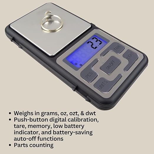GemOro Platinum MP601 Jewelry Scale | Durable Precise Jewelers Premium Class Pocket Kitchen Scale | Digital Precision Tool | Expert Professional Reading & Accuracy 600g x 0.1g