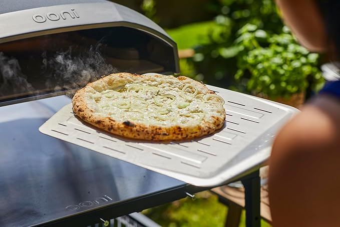 ooni 14" Perforated Pizza Peel Turning Peel 14" Bamboo Serving Pizza Peel - Essesntial Pizza Oven Accessories Bundle