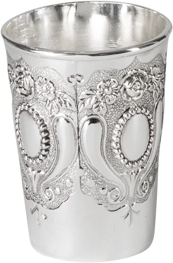 Ner Mitzvah Kiddush Cup - Premium Quality Nickel Plated Wine Cup - For Shabbat and Havdalah - Judaica Shabbos and Holiday Gift