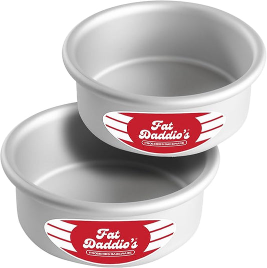 Fat Daddio's Anodized Aluminum Round Cake Pans, 2 Piece Set, 5 x 2 Inch