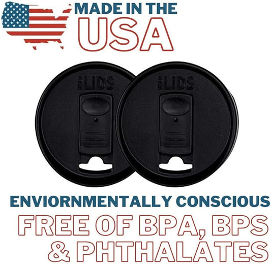 Mason Jar Drink Lid, Regular Mouth, Black, Pack of 2
