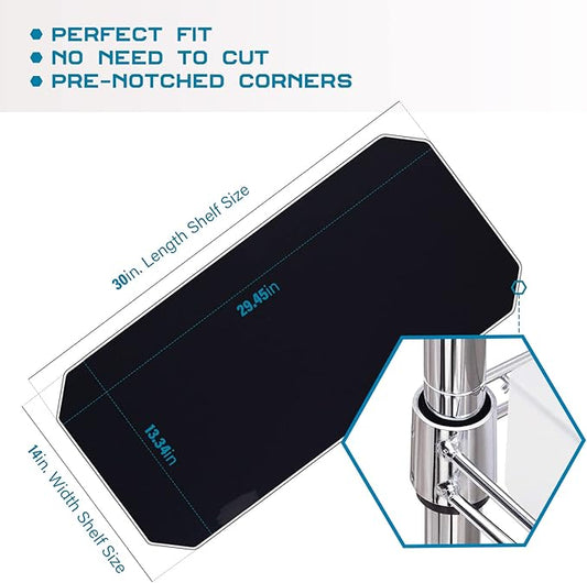 BRIAN & DANY Wire Shelf Liner 14" X 30", Heavy Duty Shelf Liners for Wire Shelving, Waterproof Protector Mats, Set of 4, Black