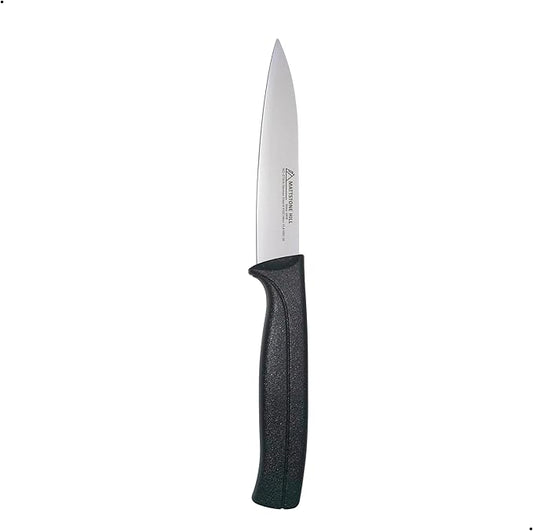 Kitchen Utility Knife - MATTSTONE HILL 4 Inch Paring Knife, Small Fruit & Vegetable Knife, Premium German Stell Blade, Black Handle