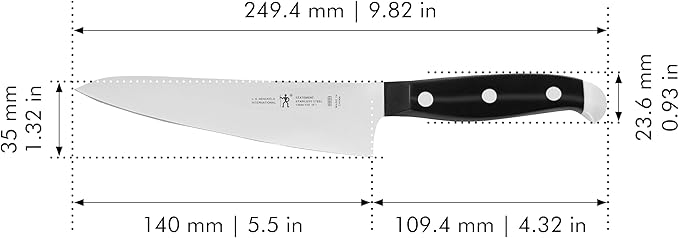HENCKELS Statement Razor-Sharp 5-inch Compact Chef Knife, German Engineered Informed by 100+ Years of Mastery, Black/Stainless Steel