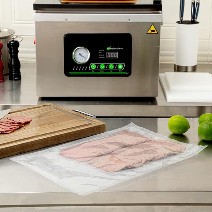 Fresh Hero 18 x 12 Inch Vacuum Sealer Bags, 100 Food Storage Bags - 3 mil Thick, Microwavable, Clear Plastic Sous Vide Bags, Freezable, For Storing Food Or Sous Vide Cooking - Restaurantware