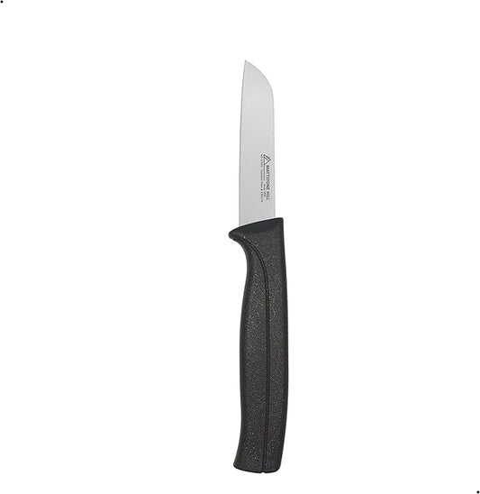 MATTSTONE HILL Kitchen Paring Knife - 3 Inch, Slim Blade, Premium Stainless Steel, Semi Soft Black Handle