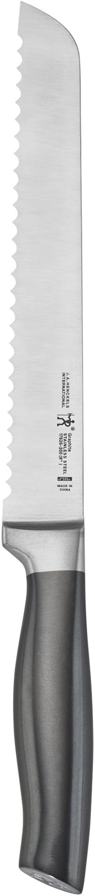 HENCKELS Graphite Razor-Sharp 8-inch Bread Knife, Cake Knife, German Engineered Informed by 100+ Years of Mastery, Gray