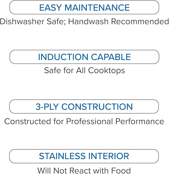 Viking Culinary 3-Ply Stainless Steel Cookware Set with Metal Lids, 5 Piece, Dishwasher, Oven Safe, Works on All Cooktops including Induction