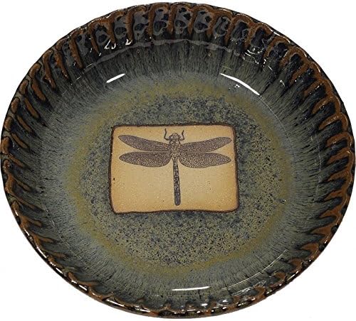 Dragonfly Fluted Pie Pan in Seamist Glaze - Handmade Pottery Ceramic Bakeware - Versatile Stoneware & Cookware - Baking Plate Great for Pies, Tarts, Quiche and More
