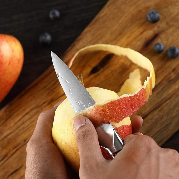 Paring Knife 4 inch - Paring Knives Best Small Kitchen Knife Fruit Knife,German High Carbon Stainless Steel Ultra Sharp Peeling Knife with Ergonomic Handle