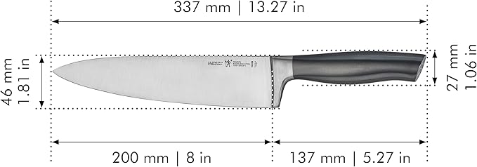 HENCKELS Graphite Razor-Sharp 8-inch Chef's Knife, German Engineered Informed by 100+ Years of Mastery