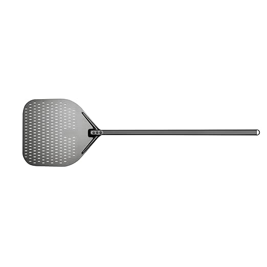 Browne Foodservice Napolitani Hard Anodized 14 x 12 Inch Pizza Peel, 59 Inch Handle