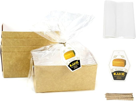 Disposable loaf pans,paper loaf pan for baking bread,25 Pcs Natural Recyclable Bakery Pastry Mold with Clear Package Bag,Providing Beautiful Display for Baked Goods(5.9 x3.5 x3Inch)