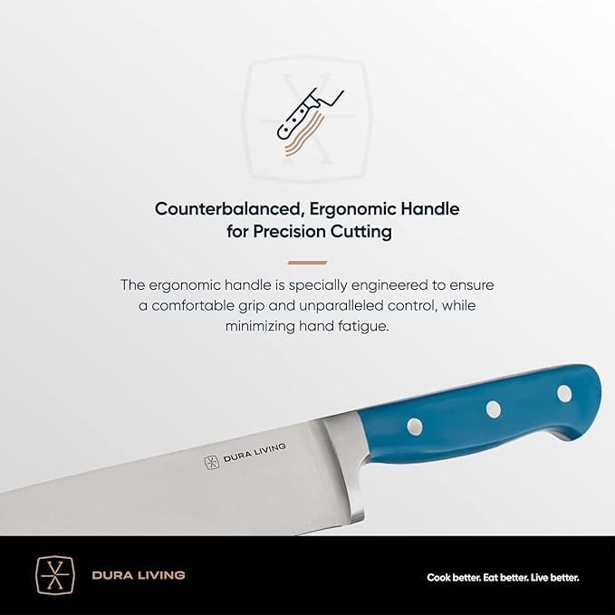 Premium 4-Piece Steak Knife Set – Sharp Serrated Blades, Forged High Carbon Stainless Steel, Full Tang, Ergonomic Handle, Royal Blue – Ideal for Dining & Entertaining