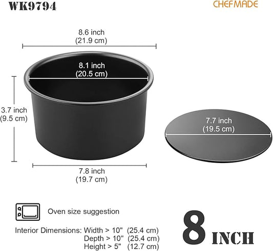 CHEFMADE Round Cake Pan, Nonstick 8-Inch with Removable Loose Bottom Chiffon Bakeware