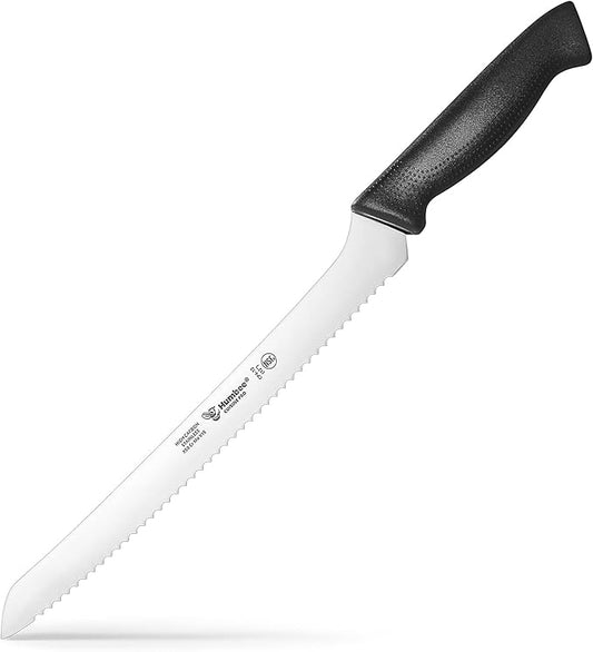 12 Inch Cuisine Pro Serrated Bread Knife, Premium Stainless Steel Wave Edge Razor Sharp Blade Knife for Bread, Dishwasher Safe, NSF Certified, Black