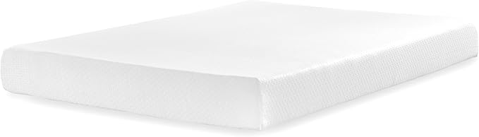 Signature Design by Ashley Twin Size 8 Inch Medium Firm Charcoal Gel & Green Tea Infused Memory Foam Mattress for Pressure Relief, Fiberglass Free, Mattress In A Box