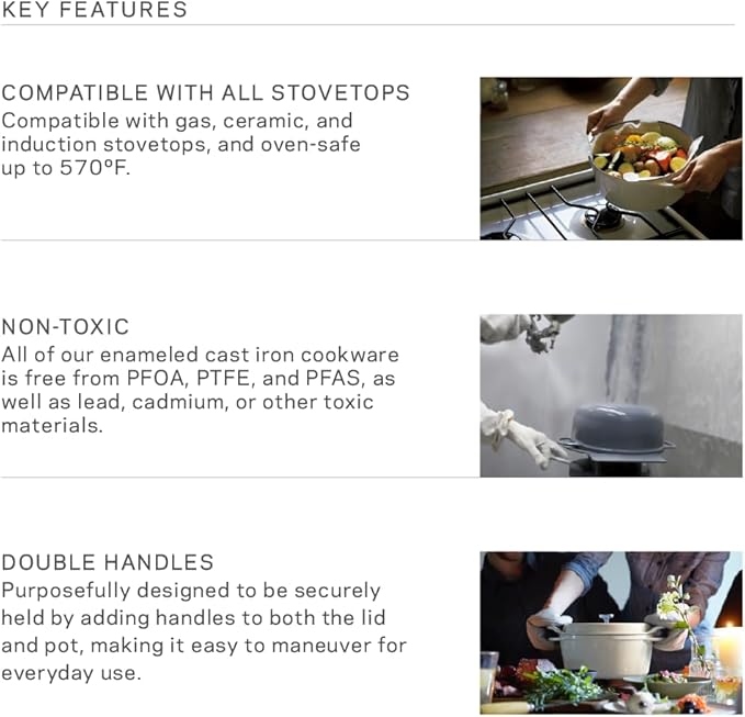 Vermicular Oven Pot | Non-Toxic Enameled Cast Iron Pot | 26cm Shallow (3.9 Qt) | Oven-safe | Induction-compatible | Dutch Oven | Made in Japan | Serves 3-4 | Natural Beige