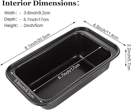 QTLCOHD 6 Pack 8" x 4" Bread Loaf Pans, Non stick Carbon Steel Bread Pans for Baking Homemade Bread