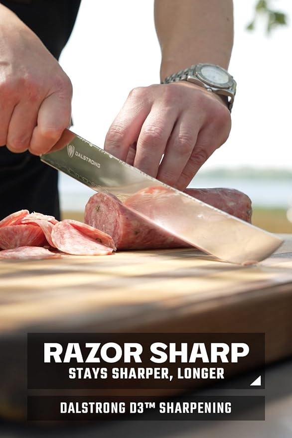 Dalstrong 12-Inch Slicing Knife - Valhalla Series - 9CR18MOV HC Steel - Celestial Resin & Wood Handle - Razor Sharp Slicer for BBQ, Brisket, Carving - With Leather