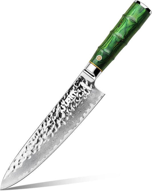 Kitory Damascus Chef Knife 8 Inch - 10Cr15CoMoV Super Steel 73 Layers Blade, Professional Chef Knife For Kitchen Cooking, 2024 Gifts For Women and Men