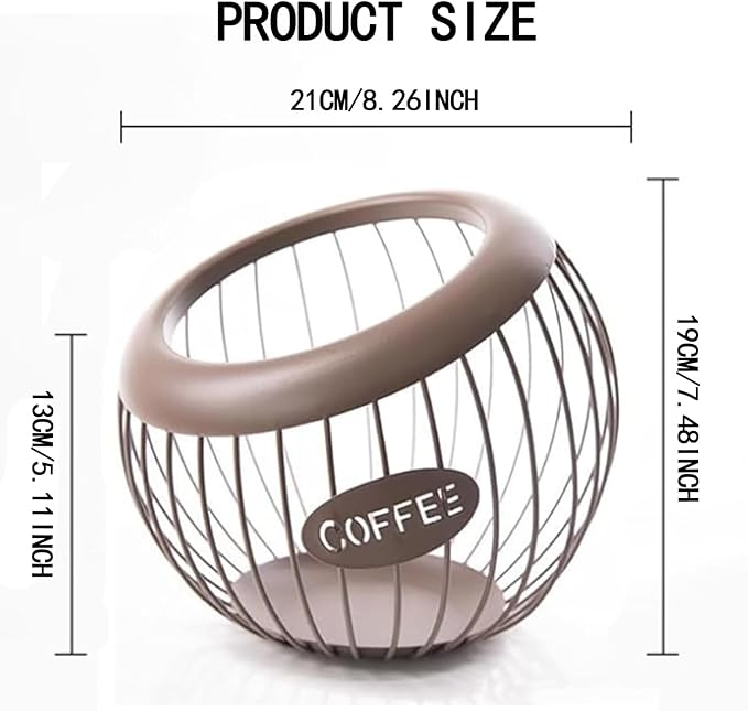 YYW Coffee Pod Holder - Large capacity k cup holder,easy to access and space saving design,Suitable for kitchen、living room or office area (Brown)